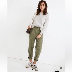 Madewell Military Straight Pant in Faded Palm Green Khaki size 28